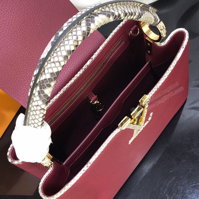 LV包 LV女包 N95382 CapucinesBB手袋 黑色Taurillon皮革 LV肩背女包 LV單肩斜跨女包  ydh3147